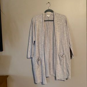 Donni cardigan grey and white lightweight ribbed cardigan